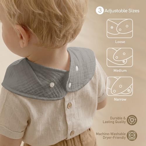 8 Pack Muslin Baby Bandana Bibs - Image 4