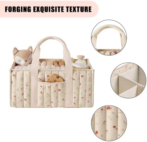 Woodland Diaper Caddy Organizer Stylish Nursery Storage Basket - Image 7