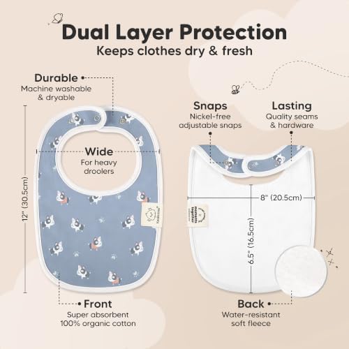KeaBabies 8-Pack Organic Baby Bibs - Image 3