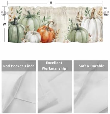 Vandarllin Fall Thanksgiving Kitchen Curtains Valances - Image 7