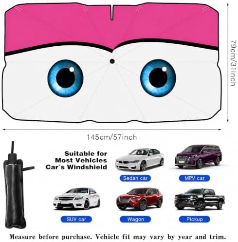 Car Windshield Sun Shade Umbrella, Univeral Fit Mid-Large Sedan & SUV - Image 5