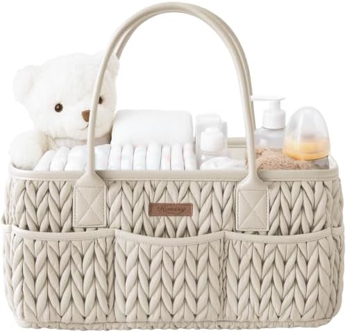 Konssy Baby Diaper Caddy Organizer, Braided Quilted Design by Konssy