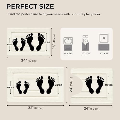 GRANNY SAYS Cream Bathroom Rugs Set 3 Piece, Soft Microfiber Bath Mats - Image 2