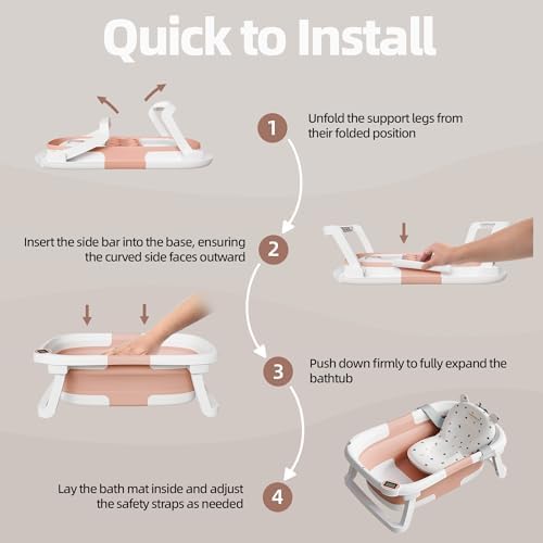 Collapsible Baby Bathtub with Thermometer, 0-36 Months - Image 6