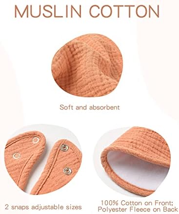 Konssy 8-Pack Muslin Baby Bibs, Adjustable Fit - Image 4