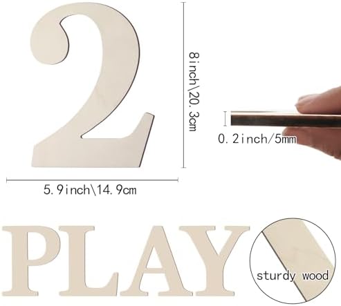 Wooden Numbers 8 Inch Large Paintable Wood Number 2 - Image 2