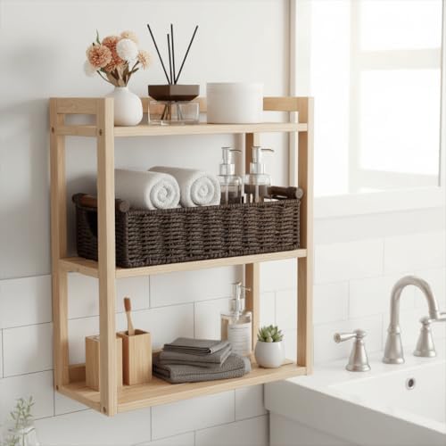 CubesLand Wicker Toilet Storage Basket Tray Organizer W/Cut Out Handle - Image 2