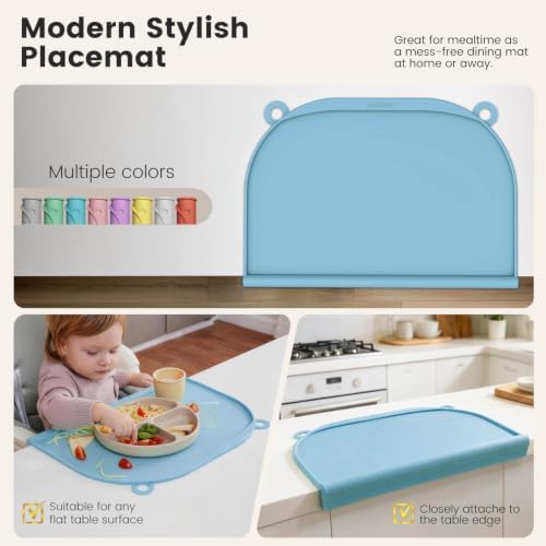 Large Silicone Placemat, Raised Edge Leakproof, Non-Slip - Image 3
