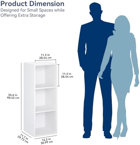 Whitmor 3 Cube Bookcase Stackable MDF Storage Organizer 11 Inch - Image 3