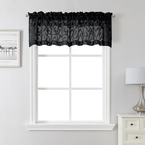 Lecloud Leia Black Sheer Valances by Lecloud