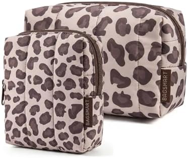 BAGSMART Puffy Travel Makeup Bag Duo Large & Small by BAGSMART
