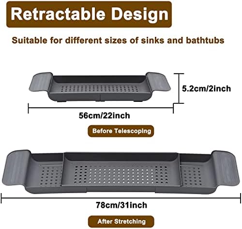 Expandable Drain Bath Shelf Caddy Tray - Image 4