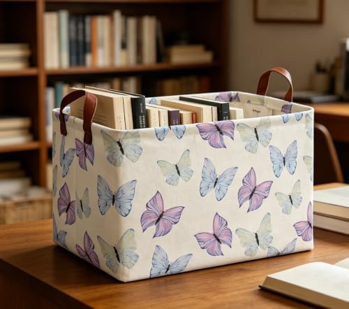Rectangle Storage Basket with Handles, Collapsible Storage Bin, Books Box - Image 2