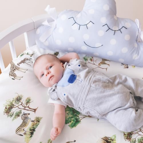 4 Pack Safari Jungle Animals Neutral Unisex Fitted Nursery Baby Sheets Set - Image 6