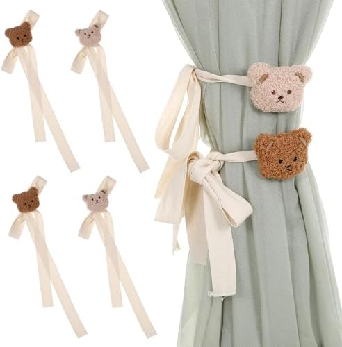 Ymapinc 4Pcs Bear Nursery Curtain Ties, Bedroom Window Decor by Unknown
