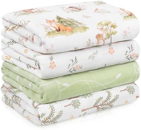 Muslin Swaddle Blankets for Newborn, Cotton Receiving Blanket by CivaruaKids