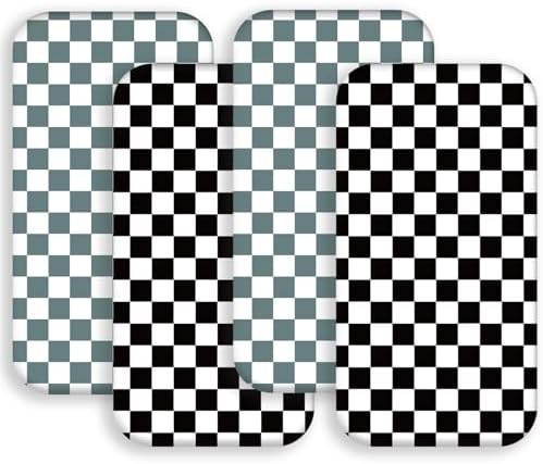 4 Pack Checkered Plaid Crib Sheets Neutral Breathable Buffalo Check Fitted Baby by Jola%27s+House