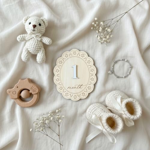 Baby Girl Monthly Milestone Signs, 1-12 Monthly Baby Milestone Girl, Newborn - Image 3