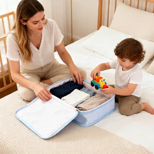 Seersucker Packing Cubes, 3 Pack Blank - Image 4