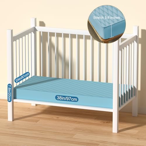 2Pack Waterproof Crib Sheets Cotton 24X38 Fitted Crib Sheets Crib Mattress - Image 2