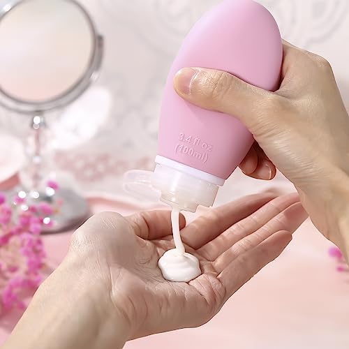 LIYUABU Leak Proof Silicone Travel Bottles, 4 Pack 3.4oz Liquid Squeezable - Image 5