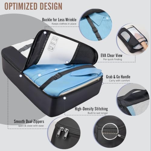 Veken 10 Set Packing Cubes for Travel Essentials, Anti-Wrinkle Buckled Suitcase - Image 4