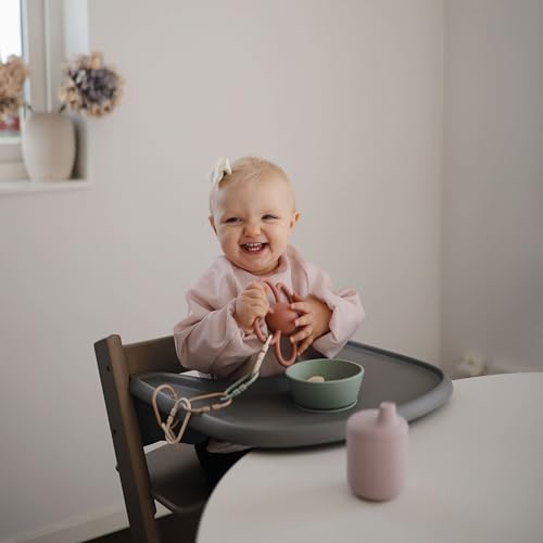 mushie Long Sleeve Baby Bib | Water Resistant Adjustable Fit - Image 5