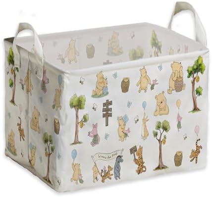 Winnie Storage Nursery Basket, Large squarecanvas Laundry Hamper WithWinnie by ZsaTuiy