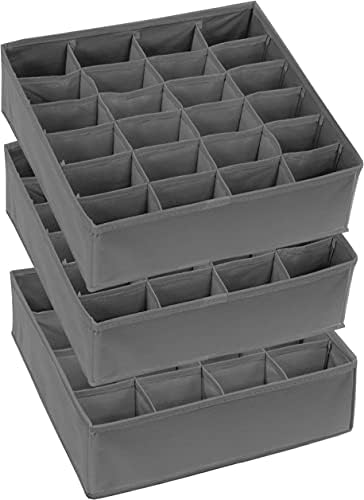 Simple Houseware Sock Drawer Organizer, 3 Pack, Dark Gray - Image 5