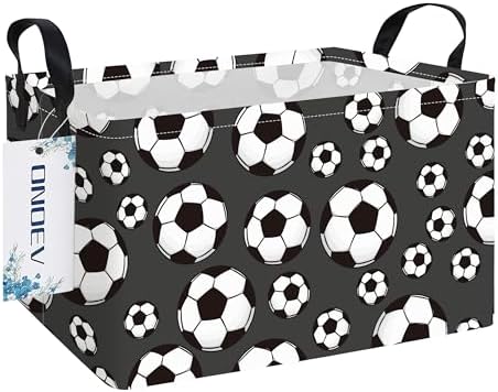 Rectangular Soccer Ball Storage Bin, Closet Organizer Basket by ONOEV