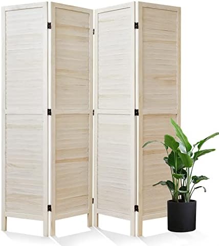 Room Dividers and Folding Privacy Screens, Wood Louvered Separators Divider Wall by Svimi