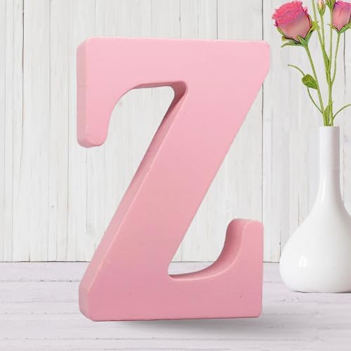 AOCEAN 6 Inch Pink Wood Letters Unfinished Wooden Letters by AOCEAN