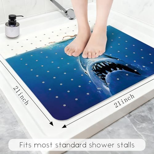 Bathtub Mat Non Slip, Shark Square Bath tub Mat Shower Floor Mat - Image 2