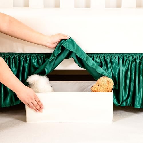 Blackish Green Satin Crib Bed Skirt - Image 4