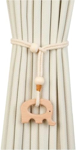 2 Pack Wooden Curtain Tiebacks by Unknown