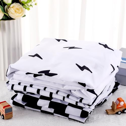 Moukeren 4 Pcs Black and White Crib Sheets - Image 6