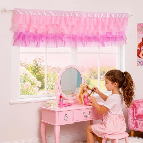 Besutolife Pink Valance Curtains - Image 2