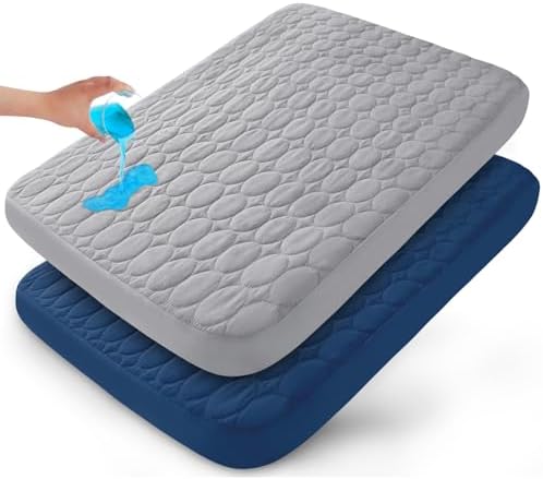 Pack and Play Mattress Pad Sheets Fitted Waterproof Playard Protector Cover by Bilobanbabybedding