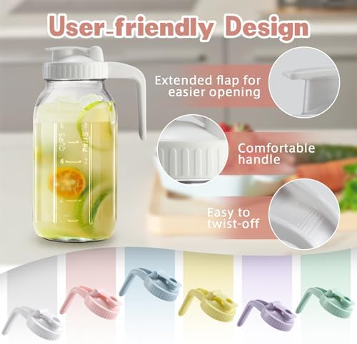 Mason Jar with Pour Spout Lid V-shaped, 2 Quart Iced Tea Pitcher Double Leak - Image 6