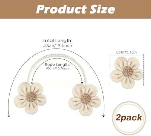 SRG Curtain Tiebacks for Curtains 2 Pack, Decorative Curtain Holdbacks for - Image 4
