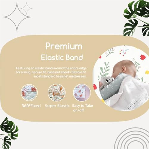 4 Pack Bassinet Sheets 21" x 35", Compatible - Image 2