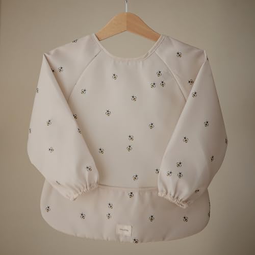 mushie Long Sleeve Baby Bib | Water Resistant Adjustable Fit - Image 2
