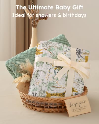 Yoofoss Hooded Baby Bath Towels 2 Pack 100% Muslin Organic Cotton - Image 4