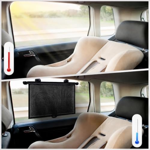 Car Side Window Shades, 2 Pack Retractable Roller Sun Shades, 12 x 18 in - Image 3