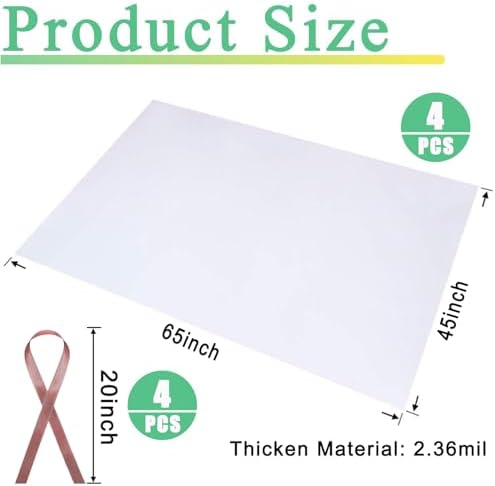 4 Pcs 45x65 inches Extra Large Clear Plastic Bags Perfect - Image 2