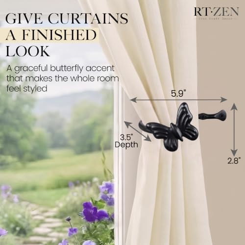 RTZEN Metal Curtain Tiebacks, Drapery Holders - Image 2
