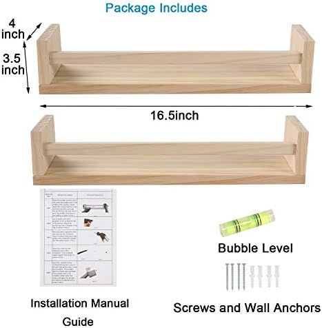 JORIKCHUO Nursery Book Shelves, Kitchen Spice Rack, or Rustic Wall Mounted - Image 3