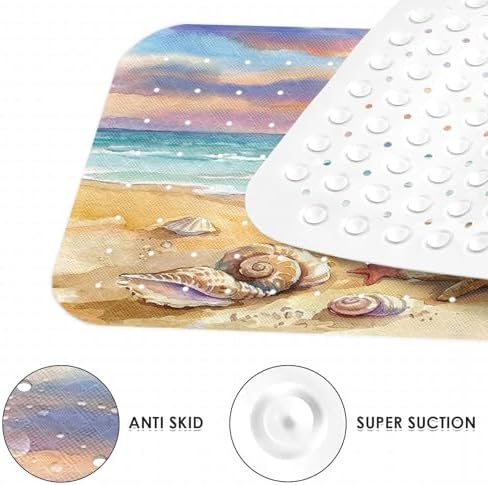 Bathtub Shower Mat 40X16 Inch, for Toddler, Beach Ocean - Image 3