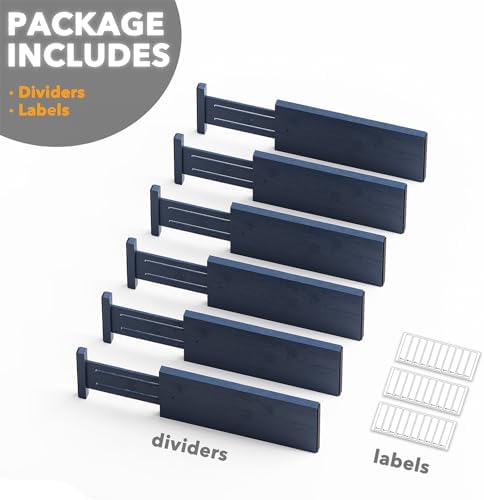 SpaceAid Bamboo Dresser Drawer Dividers 6 Pack, 4.65“ High Adjustable 12.5“-17” - Image 7