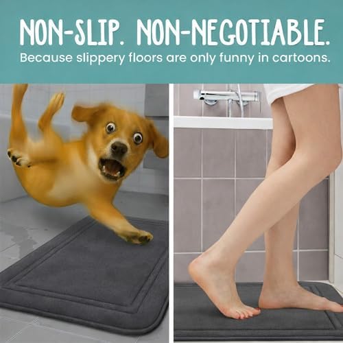 ITSOFT Memory Foam Bath Mat 31x20, Non Slip, Machine Washable, Quick Dry & - Image 4